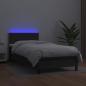 Preview: Boxspringbett mit Matratze & LED Schwarz 100x200 cm Kunstleder