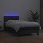 Preview: Boxspringbett mit Matratze & LED Schwarz 100x200 cm Kunstleder