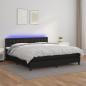 Preview: ARDEBO.de - Boxspringbett mit Matratze & LED Schwarz 180x200 cm Kunstleder