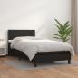 Preview: ARDEBO.de - Boxspringbett mit Matratze Schwarz 100x200 cm Kunstleder