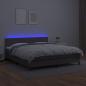 Preview: Boxspringbett mit Matratze & LED Grau 180x200 cm Kunstleder