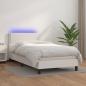 Preview: ARDEBO.de - Boxspringbett mit Matratze & LED Weiß 100x200 cm Kunstleder