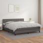 Preview: ARDEBO.de - Boxspringbett mit Matratze Grau 180x200 cm Kunstleder