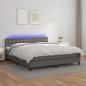 Preview: ARDEBO.de - Boxspringbett mit Matratze & LED Grau 180x200 cm Kunstleder