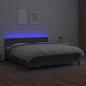 Preview: Boxspringbett mit Matratze & LED Grau 180x200 cm Kunstleder