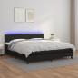 Preview: ARDEBO.de - Boxspringbett mit Matratze & LED Schwarz 180x200 cm Kunstleder