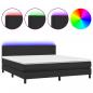 Preview: Boxspringbett mit Matratze & LED Schwarz 180x200 cm Kunstleder