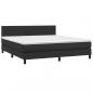 Preview: Boxspringbett mit Matratze & LED Schwarz 180x200 cm Kunstleder