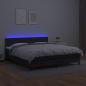 Preview: Boxspringbett mit Matratze & LED Schwarz 180x200 cm Kunstleder