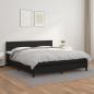 Preview: ARDEBO.de - Boxspringbett mit Matratze Schwarz 180x200 cm Kunstleder