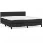 Preview: Boxspringbett mit Matratze Schwarz 180x200 cm Kunstleder