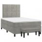 Preview: Boxspringbett mit Matratze Hellgrau 120x200 cm Samt