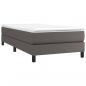 Preview: Boxspringbett mit Matratze Grau 90x190 cm Kunstleder