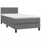 Preview: Boxspringbett mit Matratze & LED Grau 90x190 cm Kunstleder