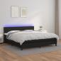 Preview: ARDEBO.de - Boxspringbett mit Matratze & LED Schwarz 160x200 cm Kunstleder