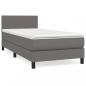 Preview: Boxspringbett mit Matratze Grau 90x190 cm Kunstleder