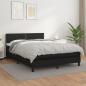 Preview: ARDEBO.de - Boxspringbett mit Matratze Schwarz 140x200 cm Kunstleder