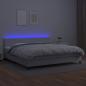 Preview: Boxspringbett mit Matratze & LED Weiß 200x200 cm Kunstleder