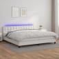 Preview: ARDEBO.de - Boxspringbett mit Matratze & LED Weiß 200x200 cm Kunstleder