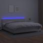 Preview: Boxspringbett mit Matratze & LED Weiß 200x200 cm Kunstleder