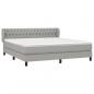 Preview: Boxspringbett mit Matratze Hellgrau 180x200 cm Stoff