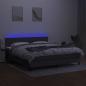 Preview: Boxspringbett mit Matratze & LED Dunkelgrau 180x200 cm Stoff