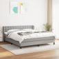 Preview: ARDEBO.de - Boxspringbett mit Matratze Hellgrau 180x200 cm Stoff