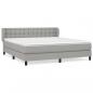 Preview: Boxspringbett mit Matratze Hellgrau 180x200 cm Stoff