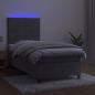 Preview: Boxspringbett mit Matratze & LED Hellgrau 100x200 cm Samt