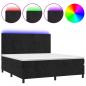 Preview: Boxspringbett mit Matratze & LED Schwarz 180x200 cm Samt