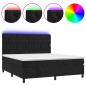 Preview: Boxspringbett mit Matratze & LED Schwarz 180x200 cm Samt