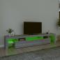 Preview: TV-Schrank mit LED-Leuchten Grau Sonoma 215x36,5x40 cm