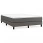 Preview: Boxspringbett mit Matratze Grau 140x190 cm Kunstleder