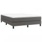 Preview: Boxspringbett mit Matratze Grau 140x190 cm Kunstleder