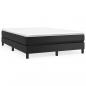 Preview: Boxspringbett mit Matratze Schwarz 140x190 cm Kunstleder