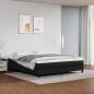 Preview: ARDEBO.de - Boxspringbett mit Matratze Schwarz 160x200 cm Kunstleder