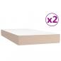 Preview: Boxspringbett Matratze Cappuccino-Braun 200x200cm Kunstleder