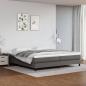 Preview: ARDEBO.de - Boxspringbett mit Matratze Grau 200x200 cm Kunstleder