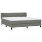 Preview: Boxspringbett mit Matratze Dunkelgrau 180x200 cm Stoff