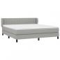 Preview: Boxspringbett mit Matratze Hellgrau 180x200 cm Stoff