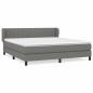 Preview: Boxspringbett mit Matratze Dunkelgrau 180x200 cm Stoff