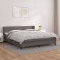 Preview: ARDEBO.de - Boxspringbett mit Matratze Grau 180x200 cm Kunstleder