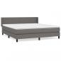 Preview: Boxspringbett mit Matratze Grau 180x200 cm Kunstleder