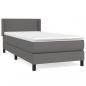 Preview: Boxspringbett mit Matratze Grau 90x190 cm Kunstleder