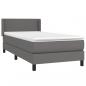 Preview: Boxspringbett mit Matratze Grau 90x190 cm Kunstleder