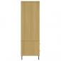 Preview: Kleiderschrank OSLO Metallbeinen Braun 90x55x172,5cm Massivholz