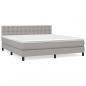 Preview: Boxspringbett mit Matratze Hellgrau 180x200 cm Stoff