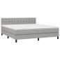 Preview: Boxspringbett mit Matratze Hellgrau 180x200 cm Stoff