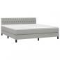 Preview: Boxspringbett mit Matratze Hellgrau 180x200 cm Stoff