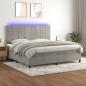 Preview: ARDEBO.de - Boxspringbett mit Matratze & LED Hellgrau 200x200 cm Samt